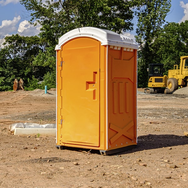 how often are the portable restrooms cleaned and serviced during a rental period in Weogufka Alabama